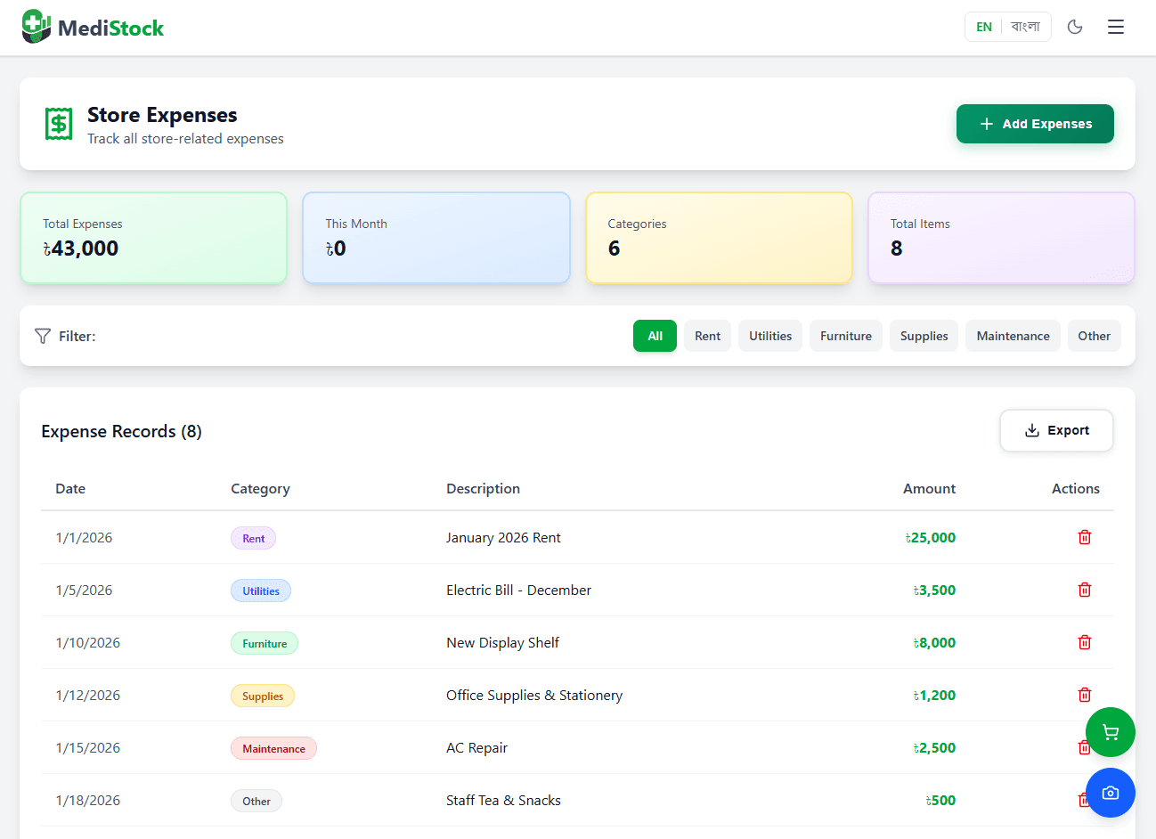 খরচ ট্র্যাকিং